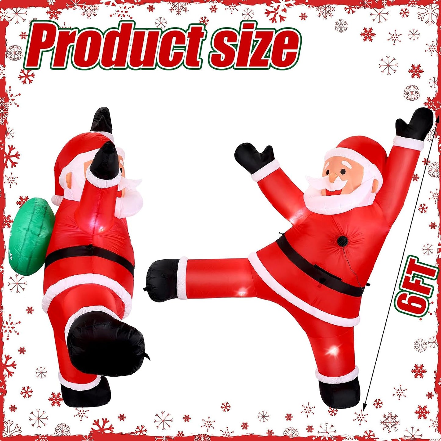 Inflable Navidad 6ft con luces LED para patio y fiesta