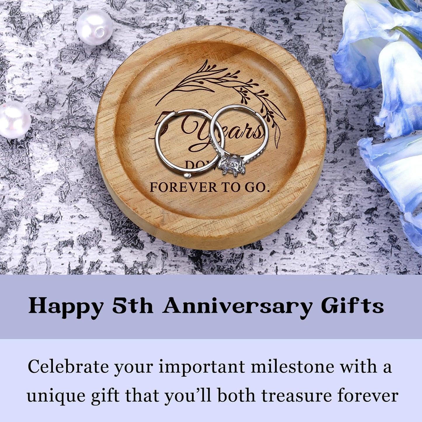 Plato madera para anillos regalo bodas aniversario 5 años