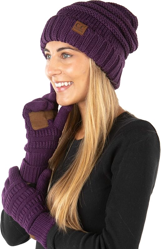 Gorro gran tamaño con guantes comp pantalla táctil