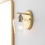 Lámpara tocador LED latón dorado 10" vidrio vintage