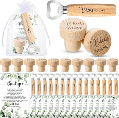 36 Juegos Recuerdos Boda Corchos Madera Tarjetas Agradecimiento