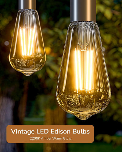 6 Bombillas LED Edison E26 2200K 700LM Luz Cálida