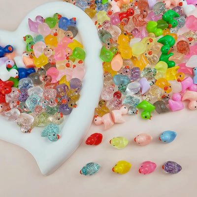 300 Mini Patos Resina 30 Colores Brillantes para Pecera y Jardín