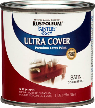 Pintura látex rojo colonial satinado 1 media pinta