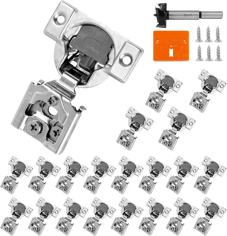 Bisagras cierre suave gabinete cocina 3/4" set 20
