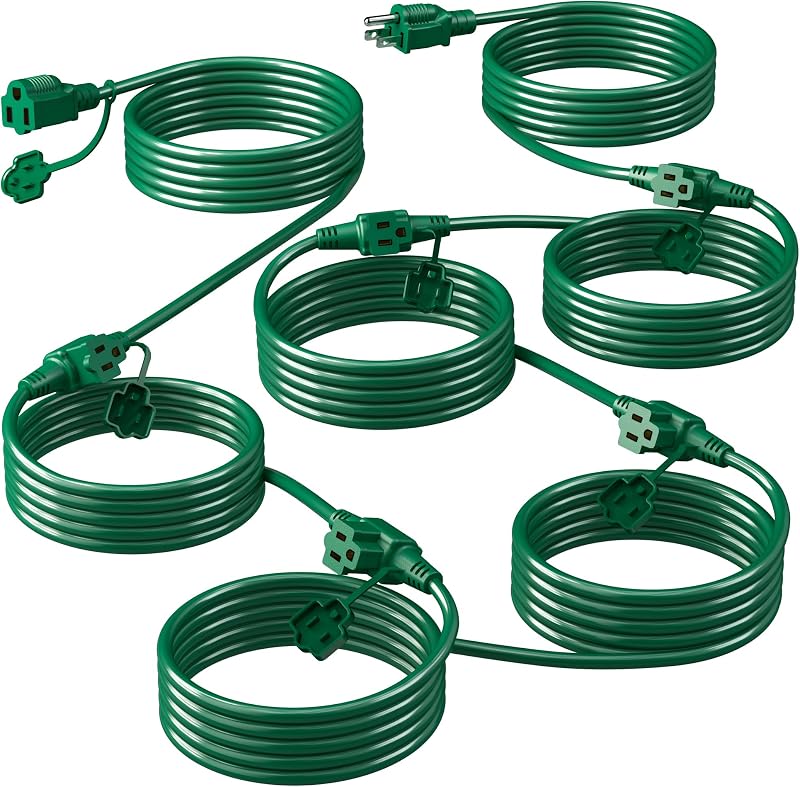 Cable extensión exterior 50ft 6 salidas cubierta impermeable
