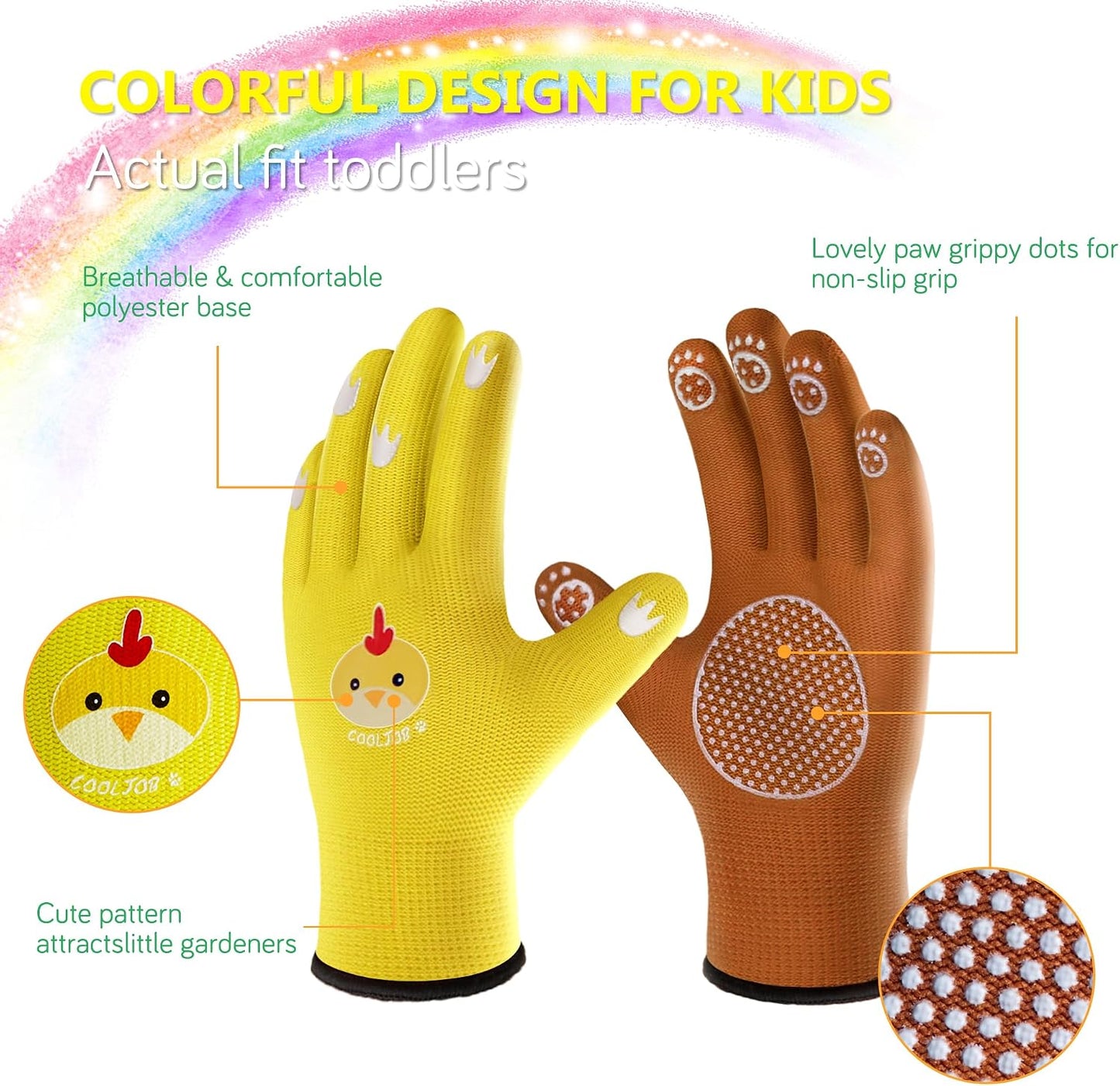 Guantes jardinería niños 4-6 años con agarre