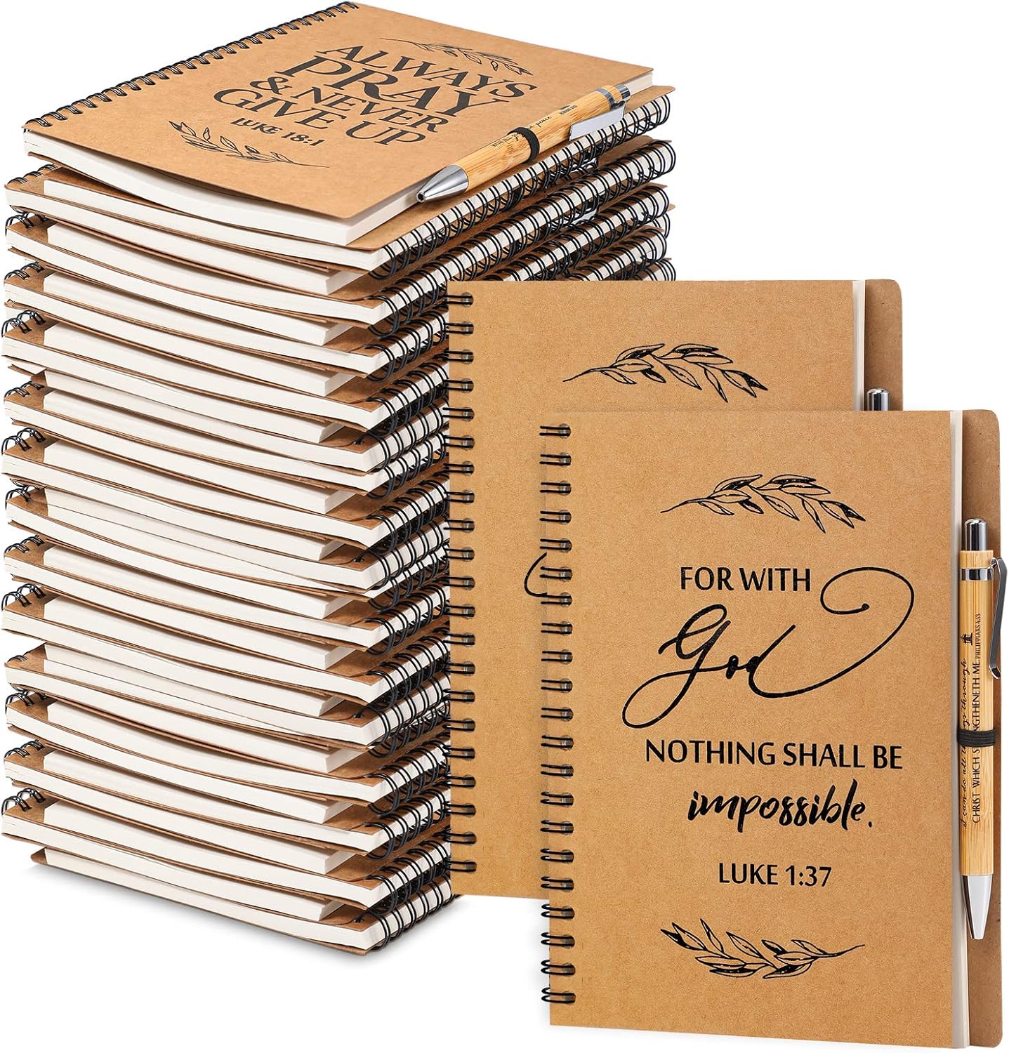 Set 60 cuadernos A5 oración cristiana y bolígrafo bíblico