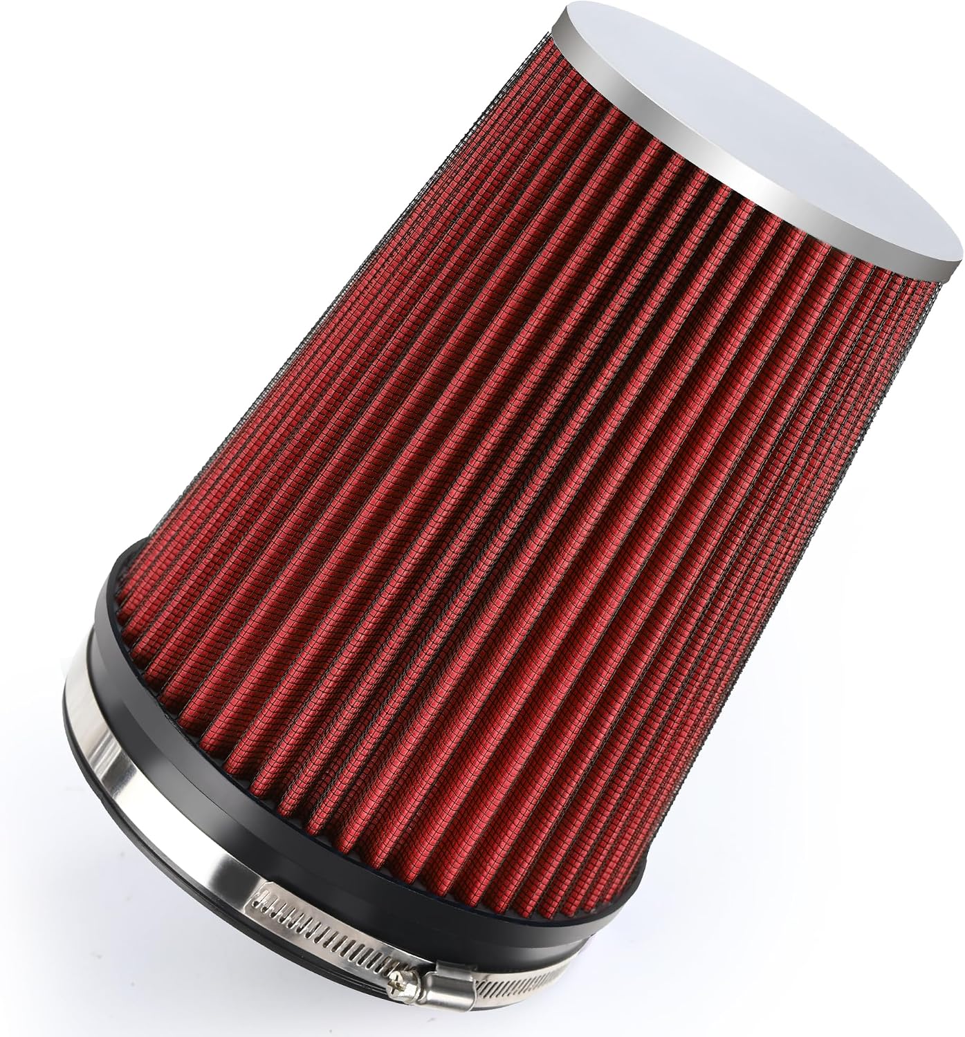 Filtro aire frío 6" abrazadera 9" alto rendimiento rojo