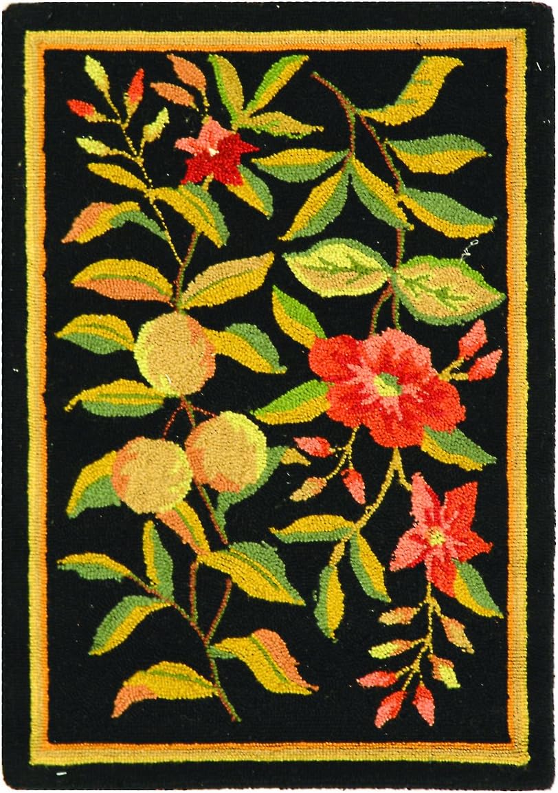Alfombra lana francesa enganchada color negro