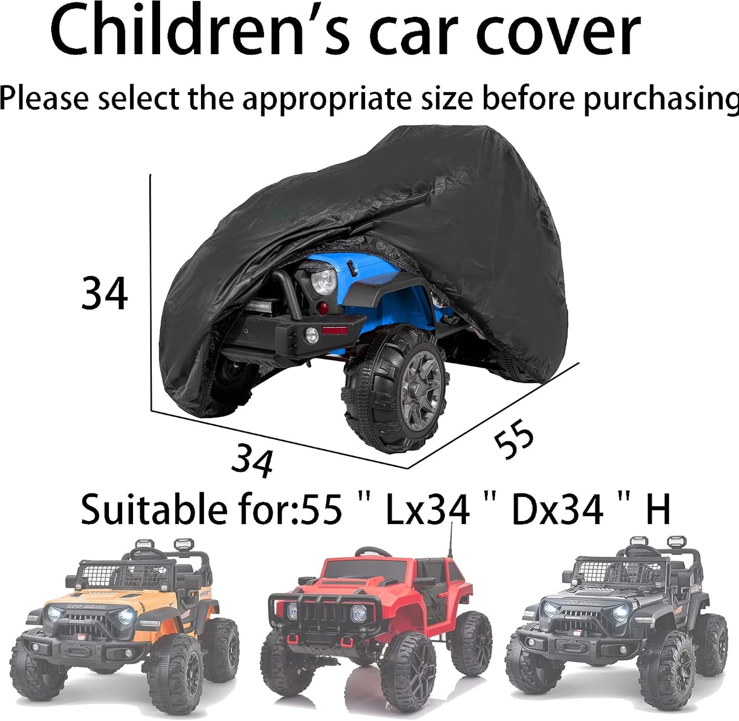 Funda coche juguete tela Oxford 600D ajuste universal