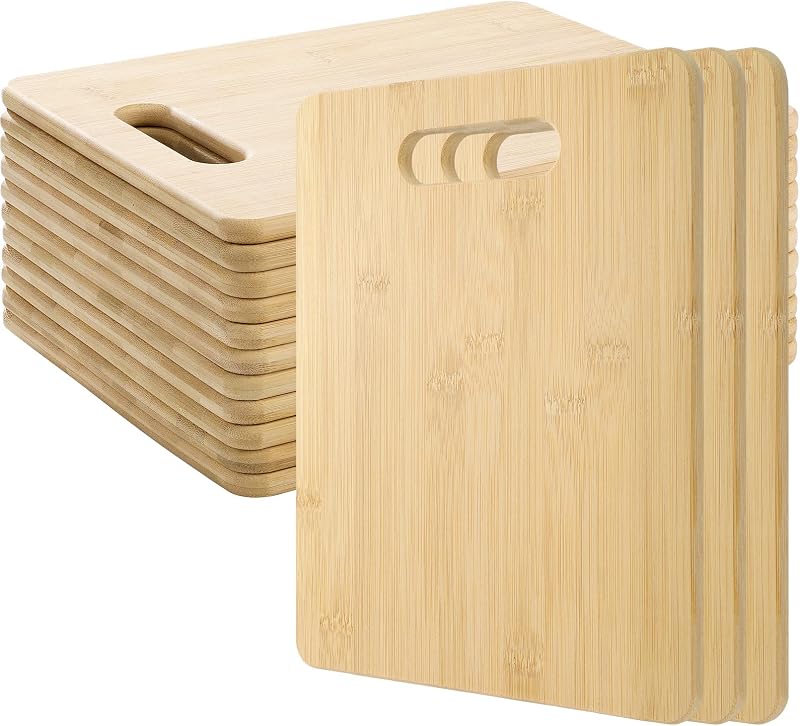 Set 12 Tablas Cortar Bambú con Asas para Cocina