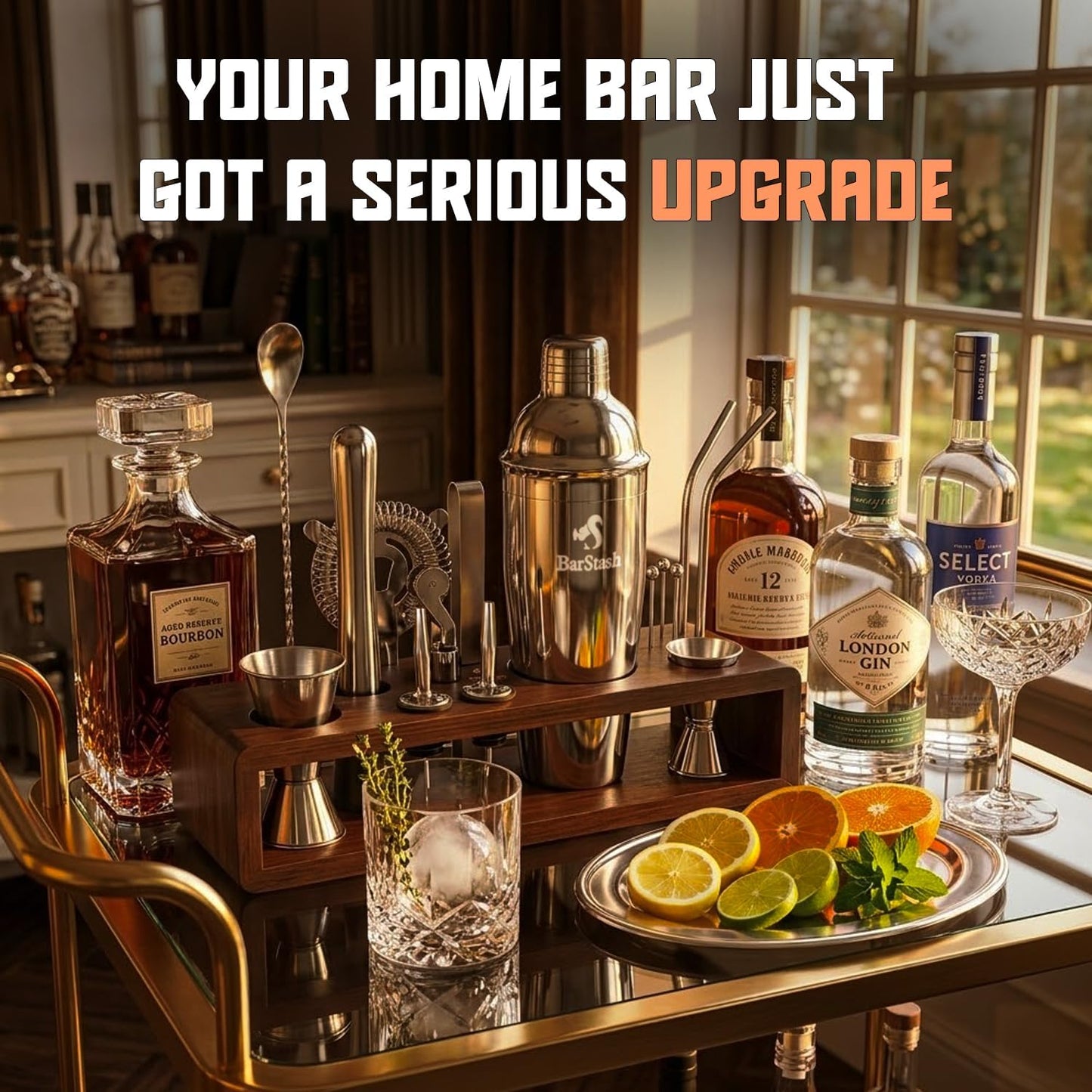 Juego coctelera soporte kit barman profesional