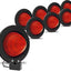 Luz LED redonda roja IP67 para barco remolque 8 pzas