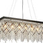 Candelabro cristal negro 6 luces para comedor y bar