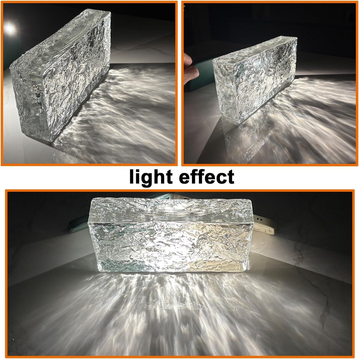 Bloques vidrio transparente texturizado para pared acento