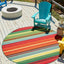 Alfombra redonda Jaco 4ft1" multicolor y azul claro
