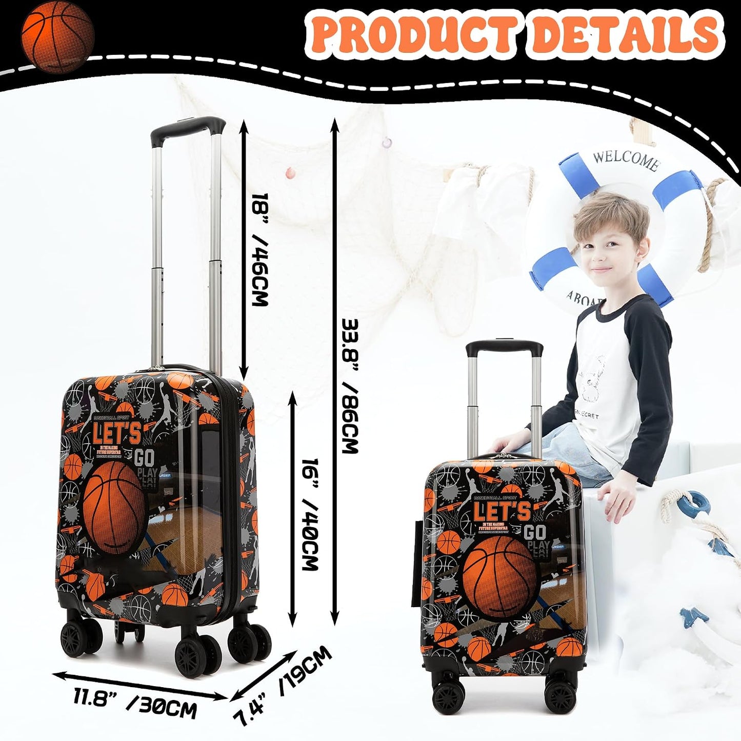 Set maletas niños aprobado aerolínea 16pulg