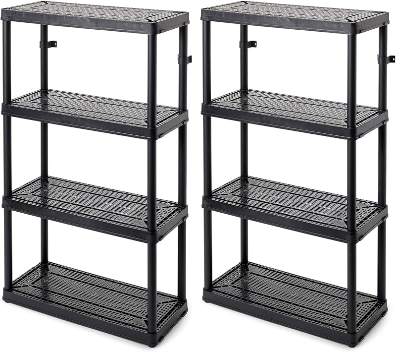 Set 2 estantes fija 14x32x54" organiz. hogar garaje negro