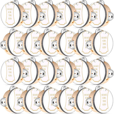 24 Pzas Panderetas 4pulg Madera Jingles Regalo Percusión