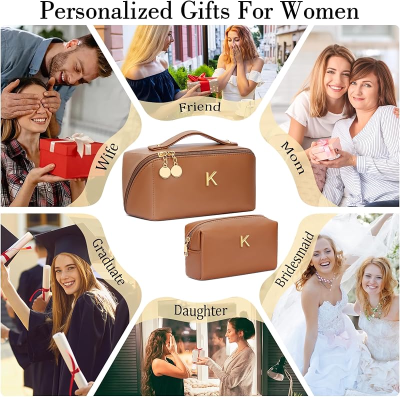 Bolsa organizadora maquillaje personalizada con inicial