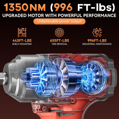 Llave impacto 996 pies-libras inalámbrica 21V sin escobillas