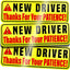 Imán conductor auto 9.72x3.24pulg set 3 letreros magnéticos