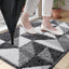 Tapete puerta interior 36x24pulg geométrico negro absorbente