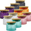 12 Tarros Vidrio 4oz Tapas Bambú Herméticas Decoración