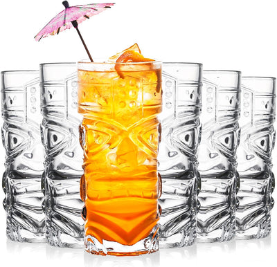 6 Vasos Tiki 14oz para Mai Tai y Cócteles Halloween