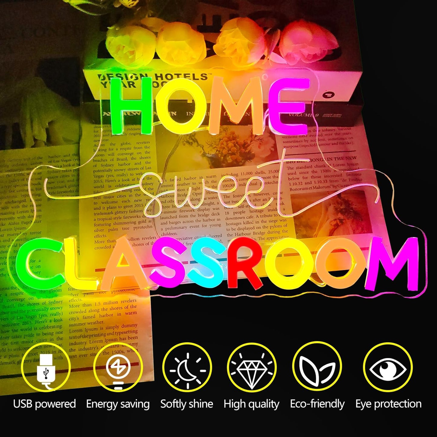 Letrero neón LED para decorar aula profesor
