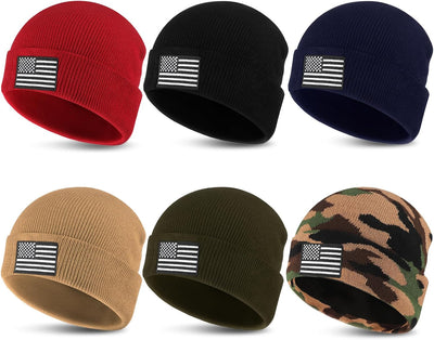 6 Pzas Gorro Punto Bandera EE.UU. Invierno Táctico Camuflaje