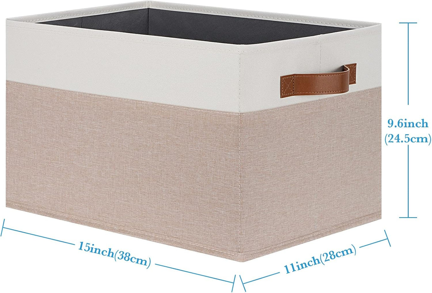 Cajas tela plegables con asas para organizar armario