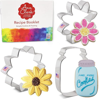 Cortadores galletas flores set 3 pzas fabricado EE.UU.