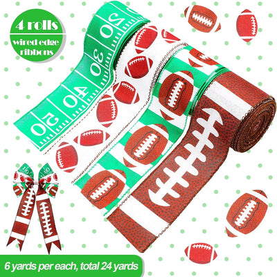 4 Rollos Cinta Fútbol 2.5" Ancho Borde Alambre Verde