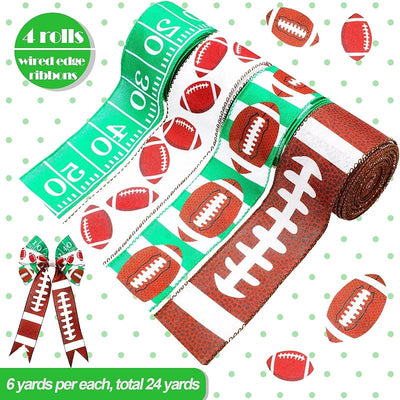 4 Rollos Cinta Fútbol 2.5" Ancho Borde Alambre Verde