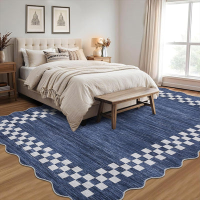 Alfombra lavable 4x6ft festoneada antideslizante para comedor