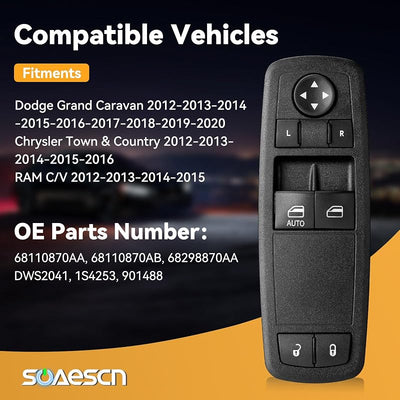 Interruptor ventana Dodge Grand Caravan 12-20