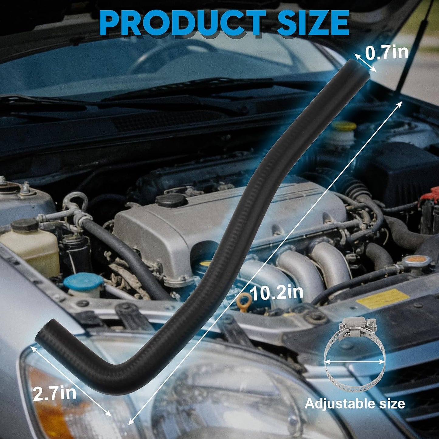 Manguera vacío Subaru con abrazaderas plástico reforzado