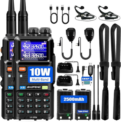 Radio UV-5RM 10 W NOAA con batería 2500 mAh y antena táctica