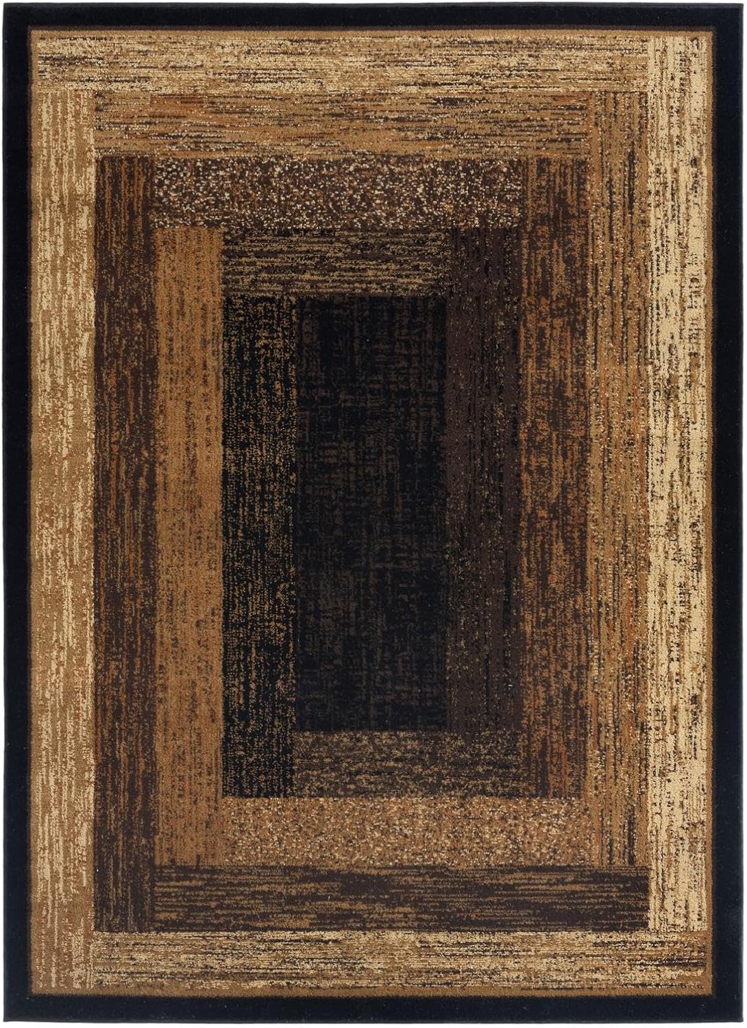 Alfombra geométrica negro/beige 43x62"