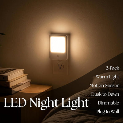 Luces nocturnas enchufables sensor movimiento pack 2