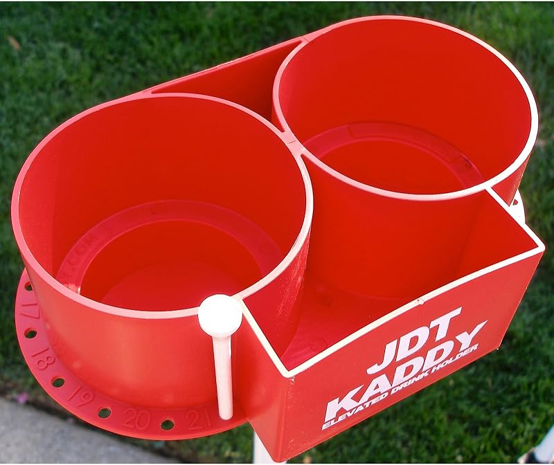 Soporte bebidas al aire libre set 2 rojo/blanco con estacas