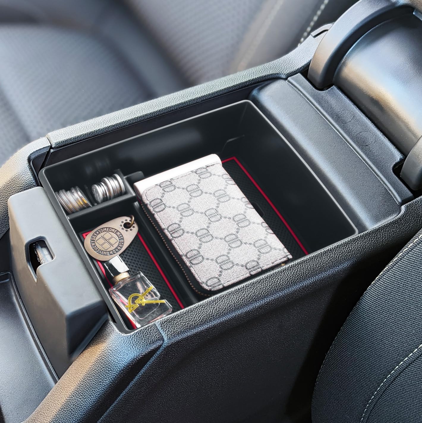 Organiz. consola GMC Acadia 17-23 rojo ABS doble capa