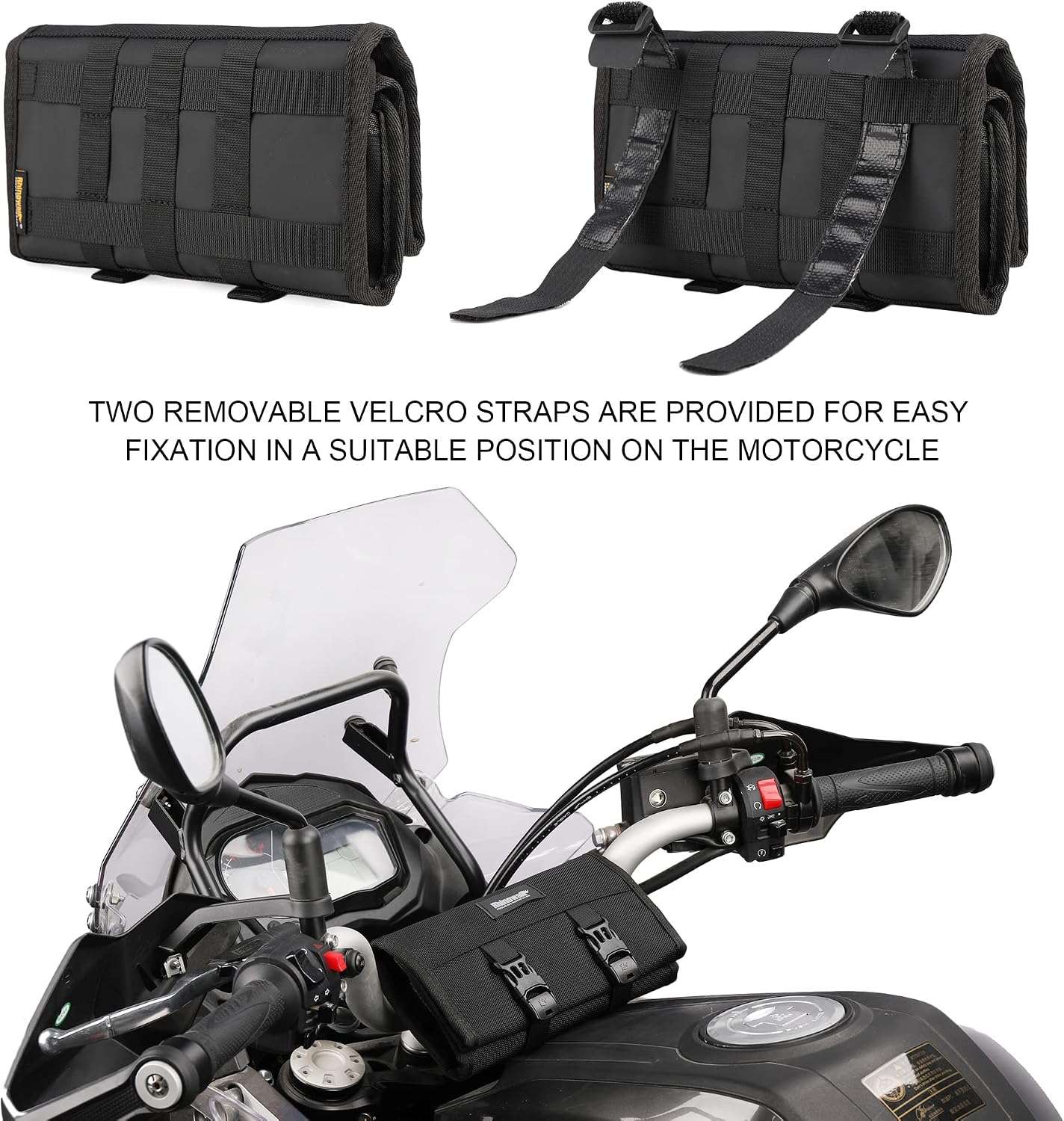 Bolsa sillín motocicleta organizadora herramientas manillar