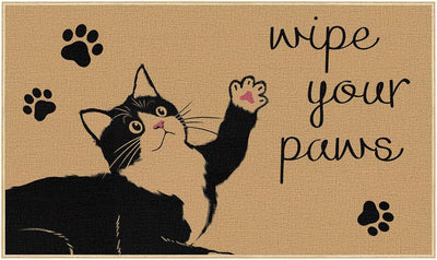 Tapete puerta antiderrap para gatos negro