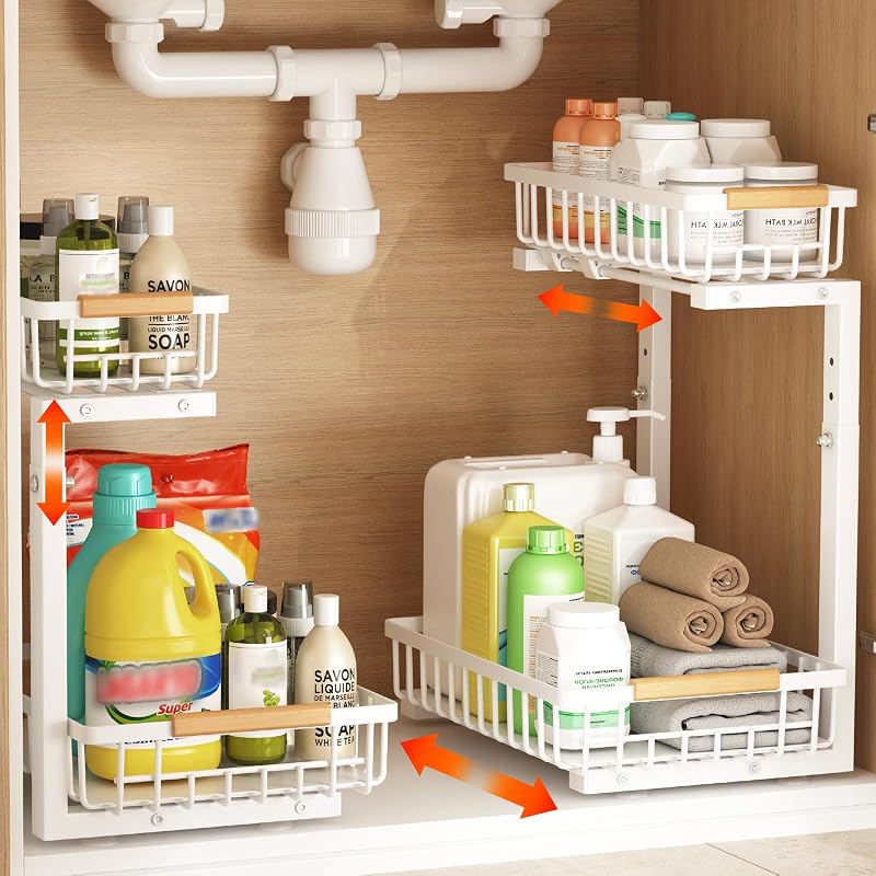 Organiz. fregadero pack 2 estante 2 niveles extraíble