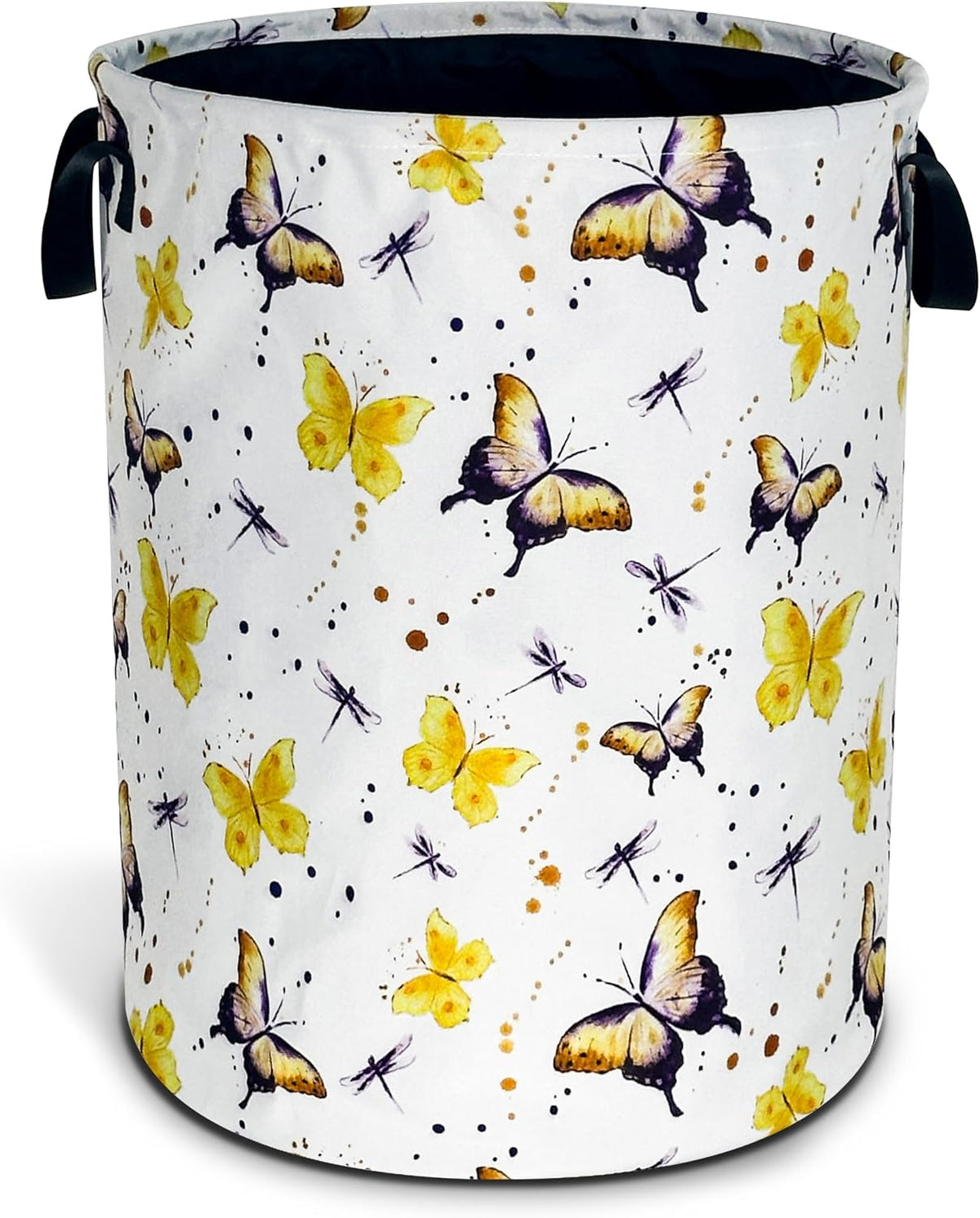 Cesta plegable tela Oxford con mariposas 17.7x13.7