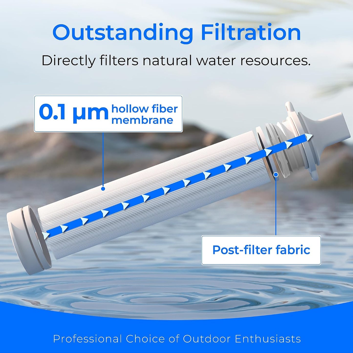 Filtro agua con popote para campamento y emergencias 0.1