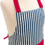 Set delantal guante gorro chef algodón rayas azul